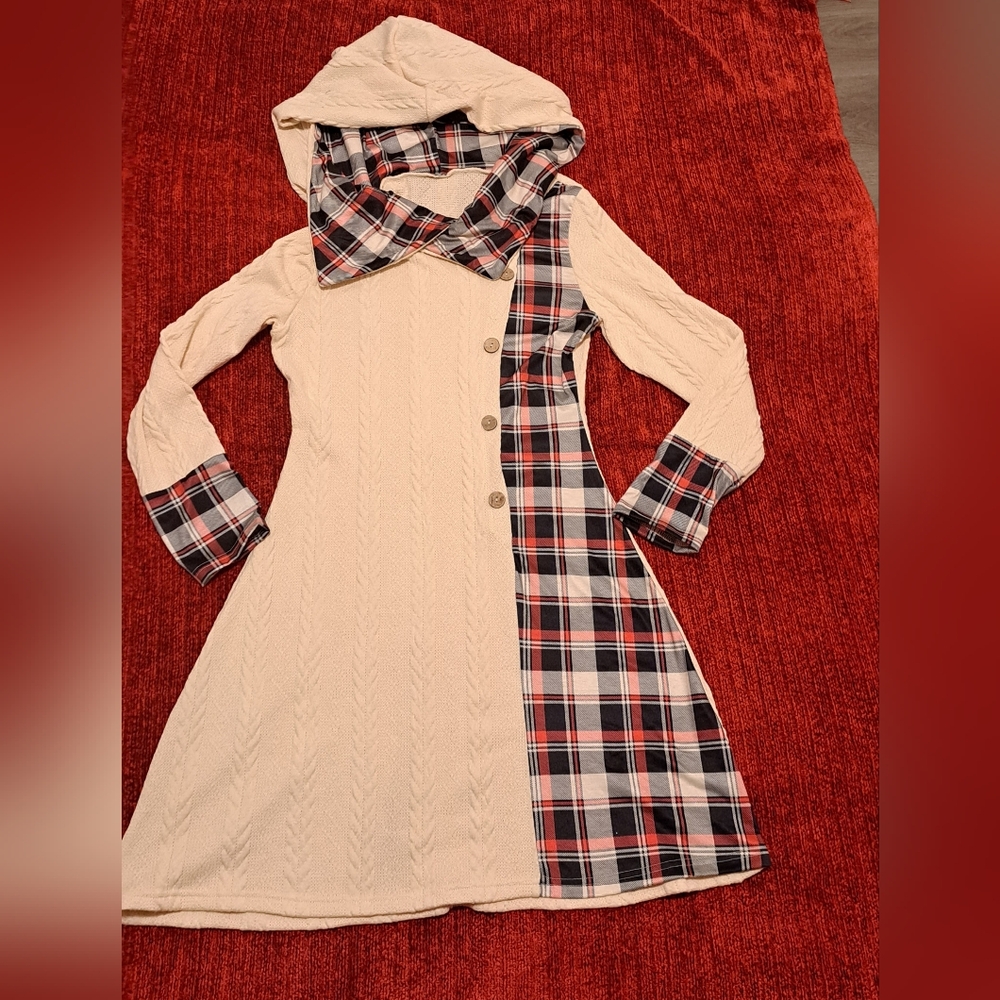 Plaid and Cream Women Dress